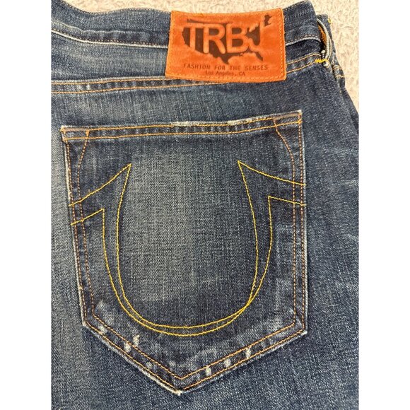 True Religion Mens 38 Bobby Blue Jeans 90s Y2K Buttons Casual Comfort Western - Picture 11 of 13
